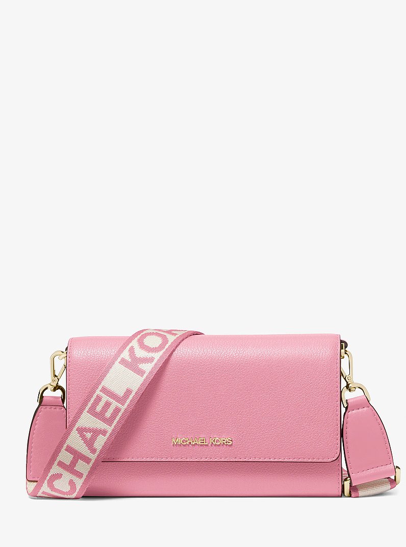 Jet Set Large Leather Crossbody Bag in CARNATION | Michael Kors