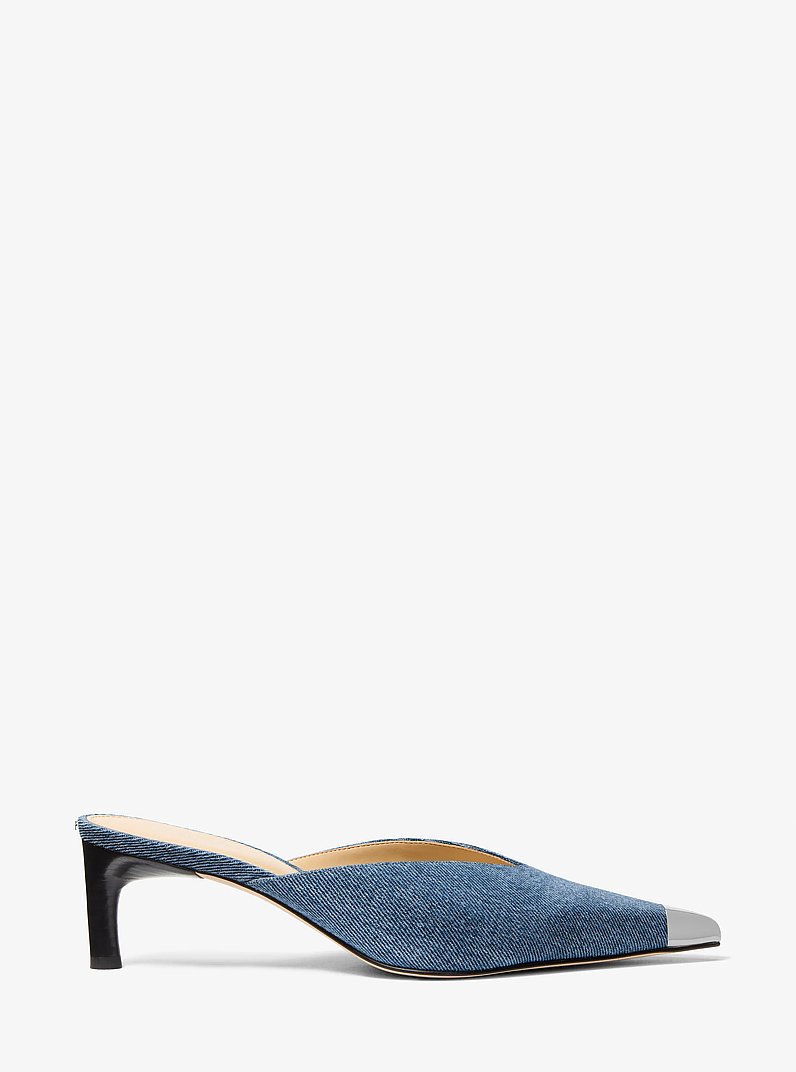 Saboți mule Kasia din denim in ALBASTRU UNION DECOLORAT | Michael Kors