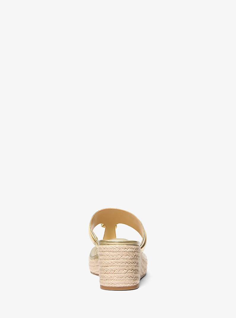 Zoe Metallic Wedge Sandal in PALE GOLD | Michael Kors