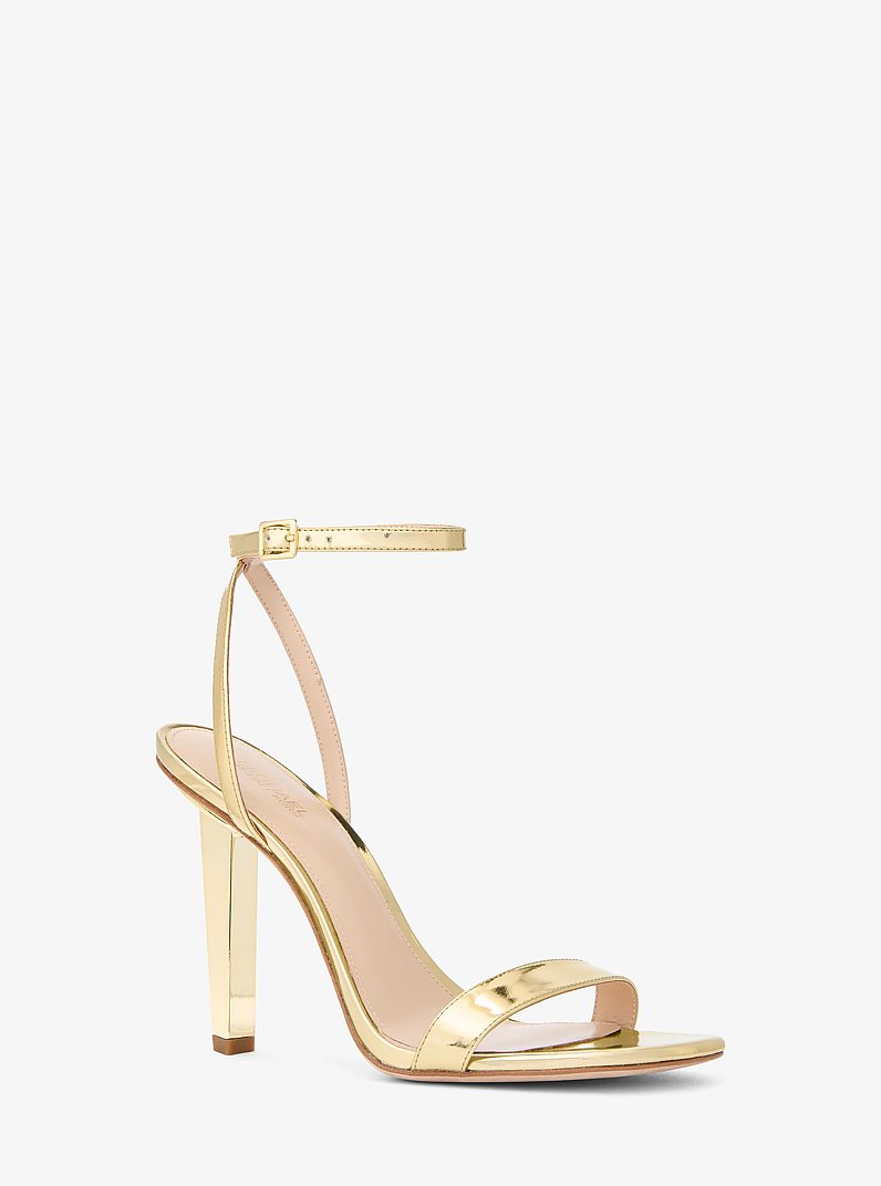 Halle Specchio Leather Sandal in PALE GOLD | Michael Kors