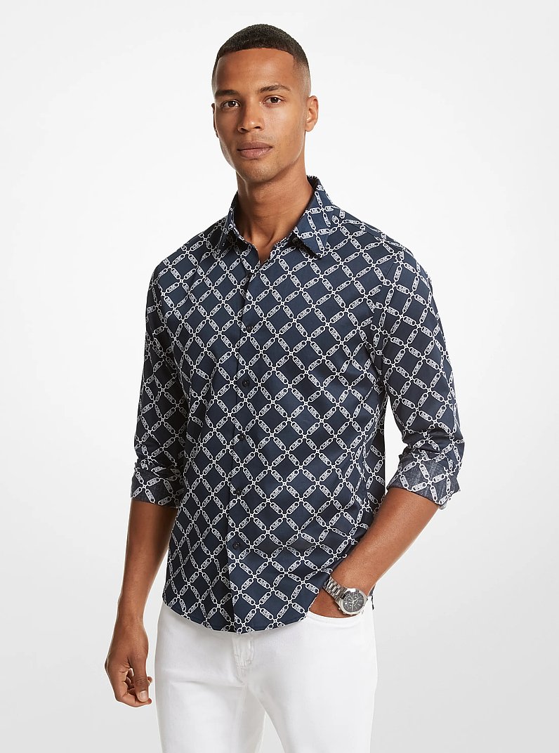 Chemise en coton extensible &agrave; imprim&eacute; &agrave; logo Empire