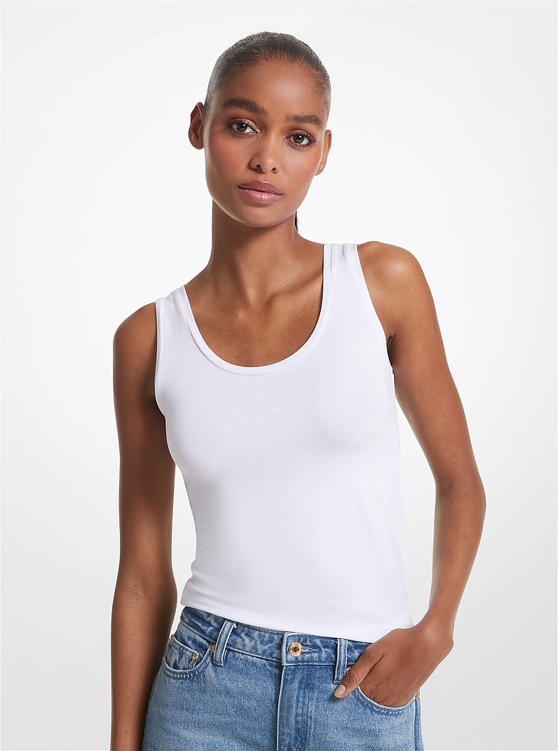 Stretch Jersey Tank Top in BLACK - Sale | Michael Kors [US]
