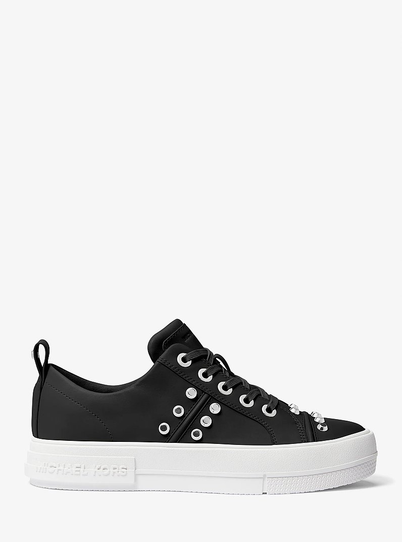 Sneaker Evy aus Leder mit Flachkopfnieten in SCHWARZ | Michael Kors
