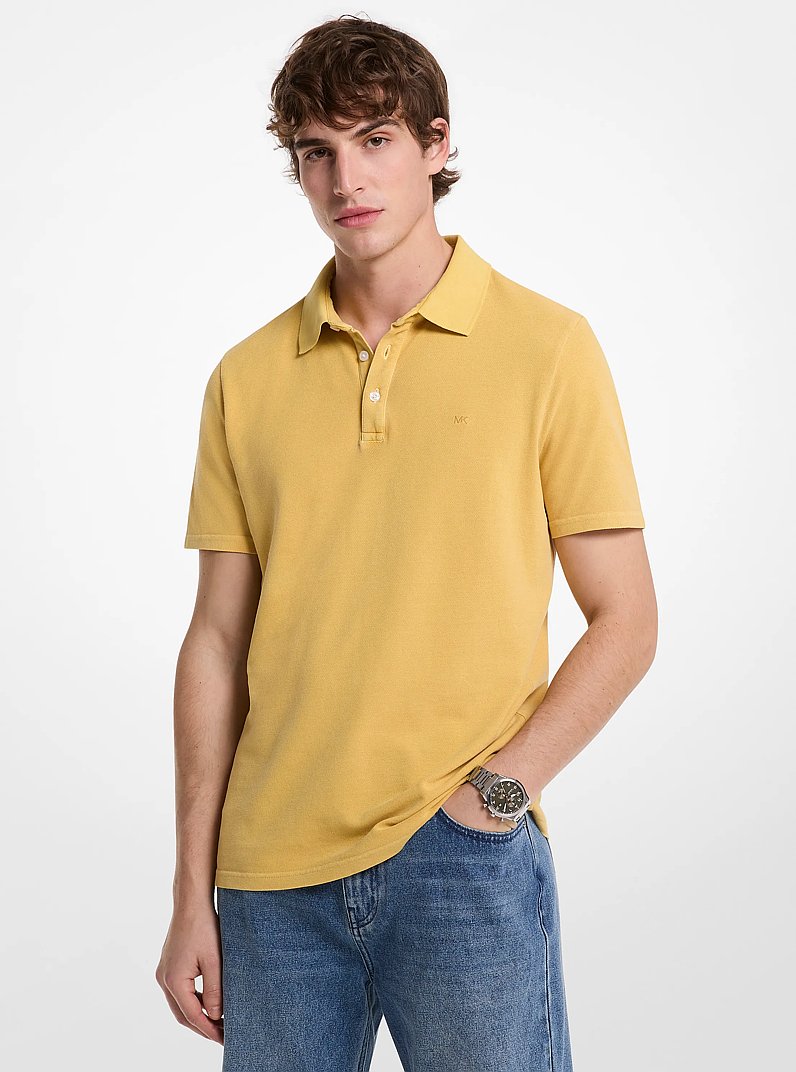 Polo en piqu&eacute; de coton in JAUNE MARGUERITE | Michael Kors