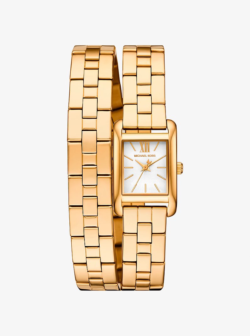 Mini Monroe Silver-Tone Double Wrap Watch in GOLD | Michael Kors