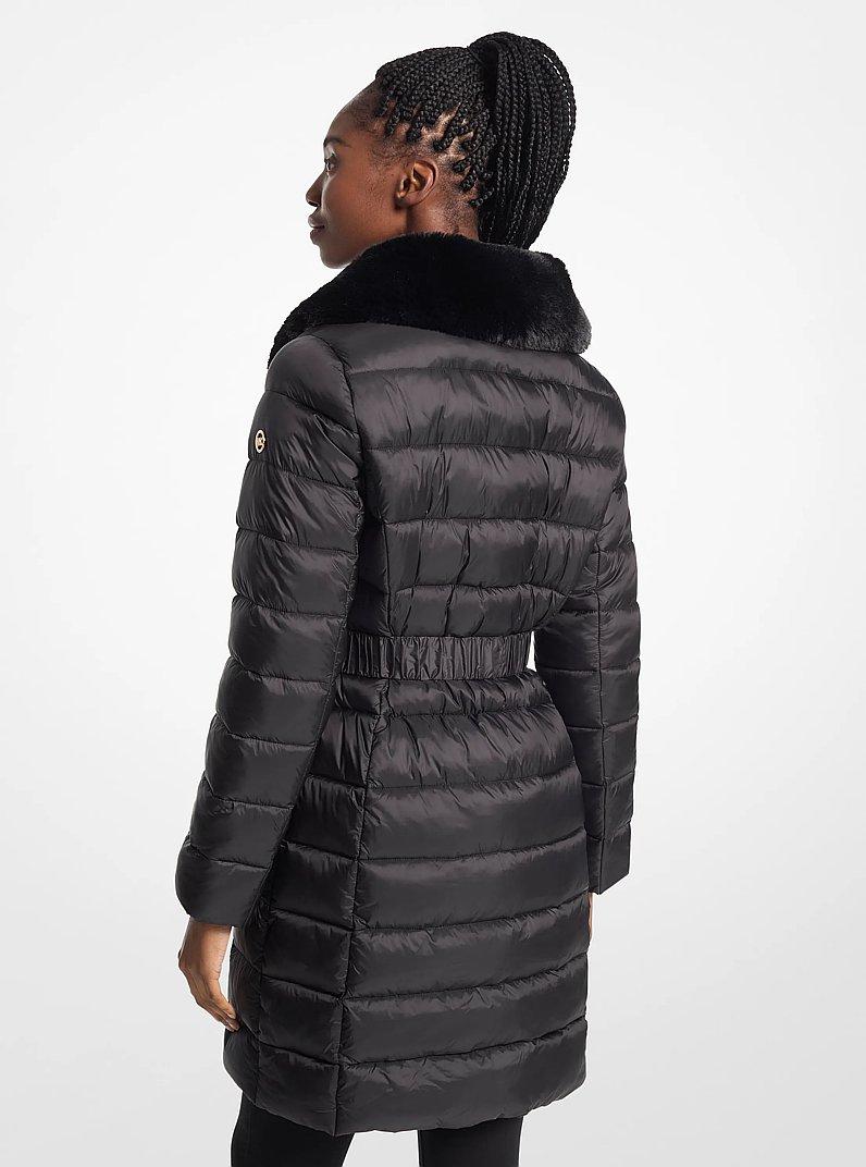Packable Quilted Nylon Puffer Coat in BLACK | Michael Kors