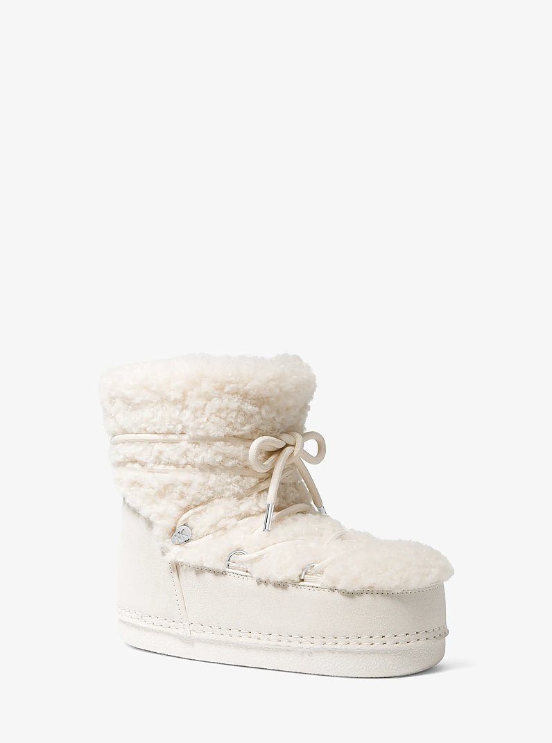 Bota Zelda de sherpa y ante in CREMA NATURAL | Michael Kors
