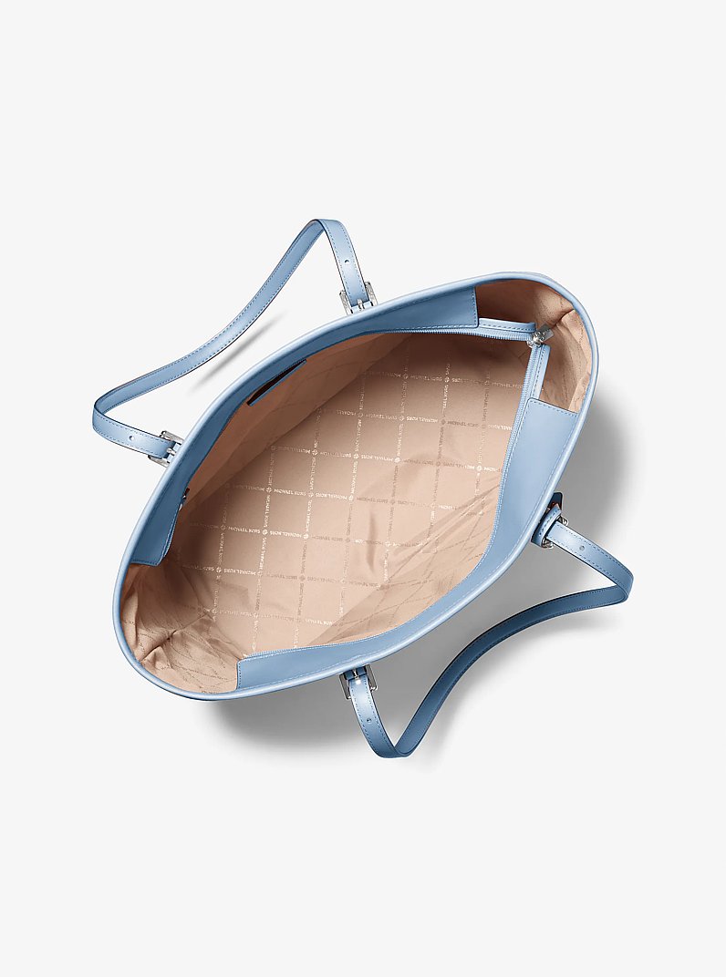 Jet Set Large Printed Signature Logo Tote Bag in LIGHT SKY | Michael Kors