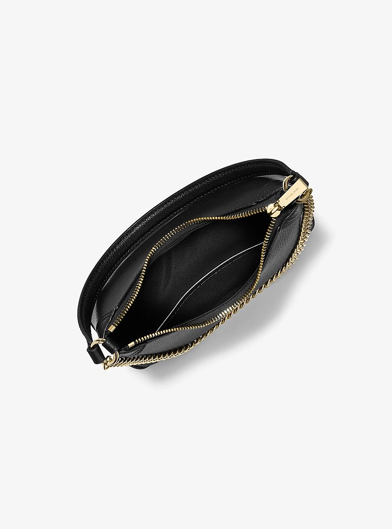 Jet Set Small Pebbled Leather Convertible Pochette in BLACK | Michael Kors
