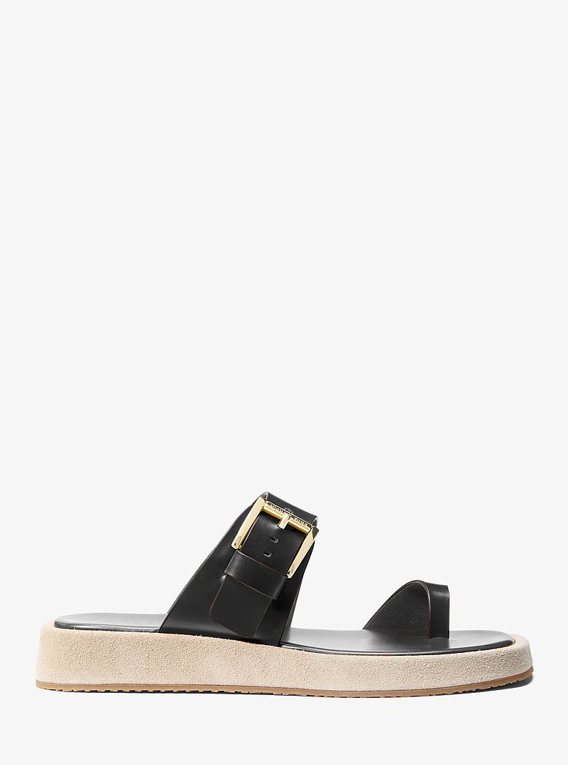 Sandale &agrave; enfiler Selah en cuir in NOIR | Michael Kors