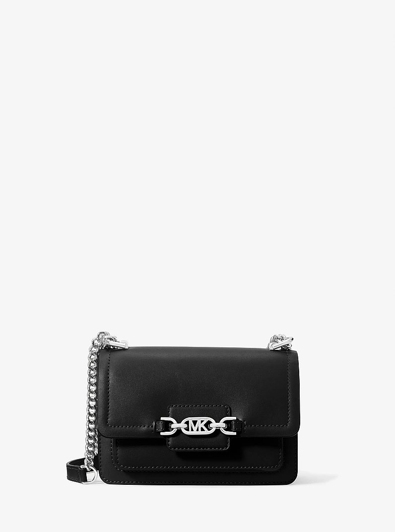 Heather Extra-Small Leather Crossbody Bag in BLACK | Michael Kors