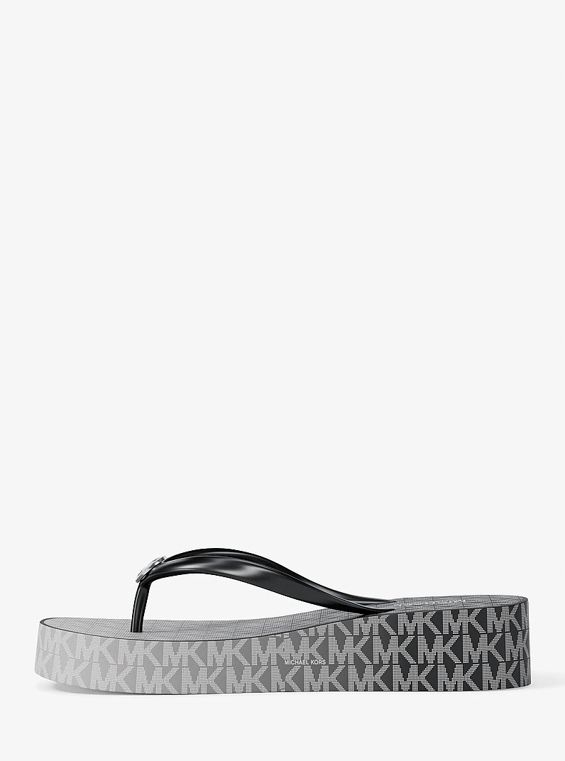 Bedford Ombr&eacute; Signature Logo Flip Flops in BLACK | Michael Kors