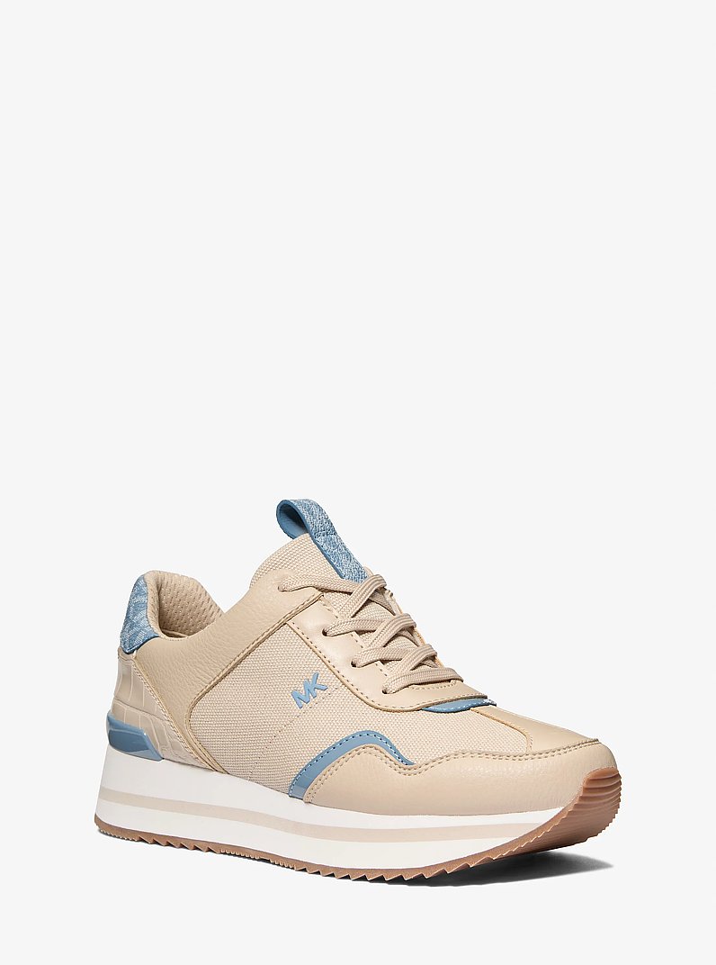Raina Mixed-Media Trainer in CHAMBRAY | Michael Kors