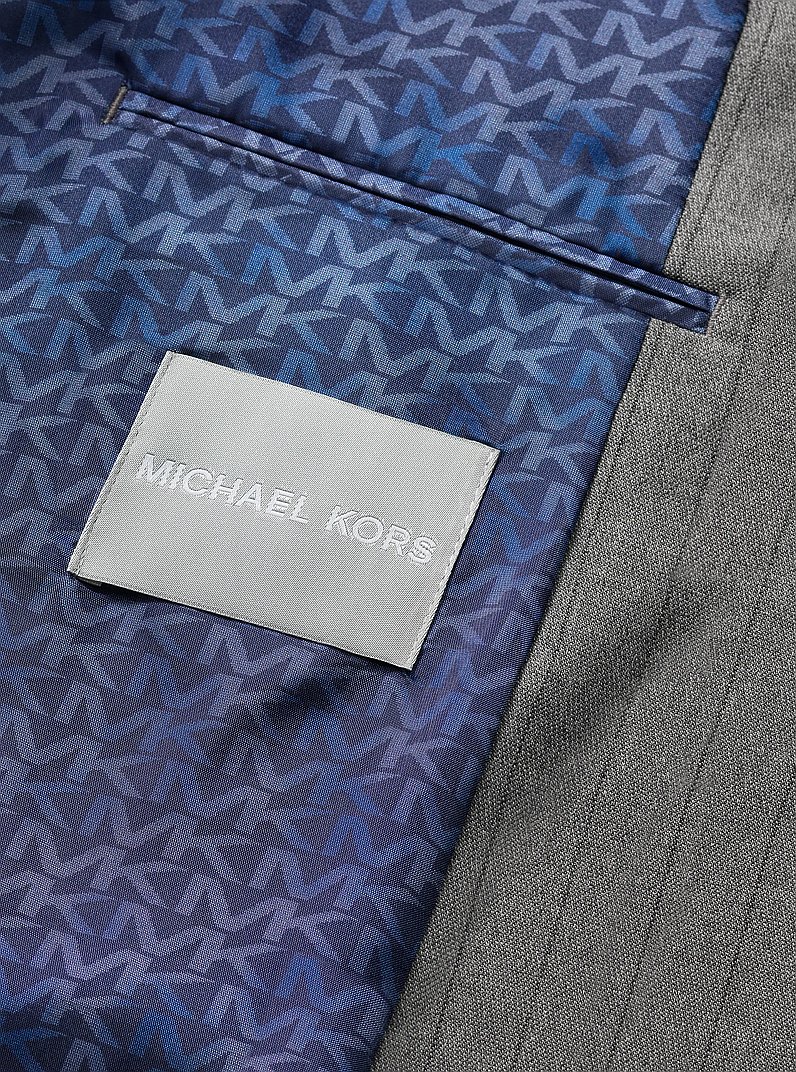 Americana de mezcla de lana el&aacute;stica con raya diplom&aacute;tica in GRIS P&Aacute;LIDO | Michael Kors