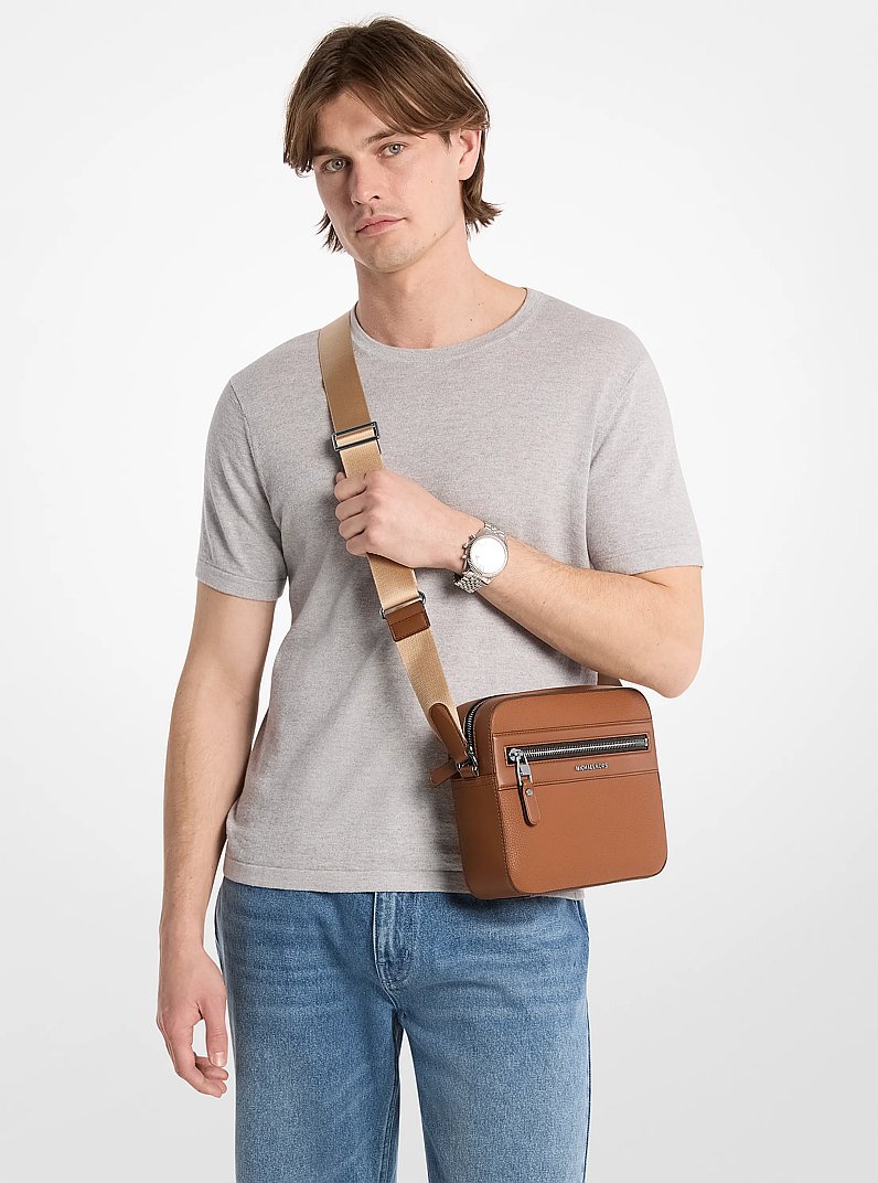 Jet Set Pebbled Leather Crossbody Bag in LUGGAGE | Michael Kors