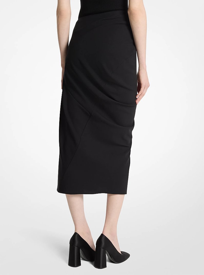Falda al bies en crep&eacute; de lana el&aacute;stica in NEGRO | Michael Kors