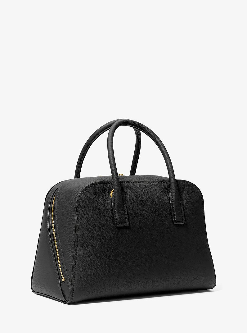 Bolso satchel Ashton mediano de piel granulada in NEGRO | Michael Kors