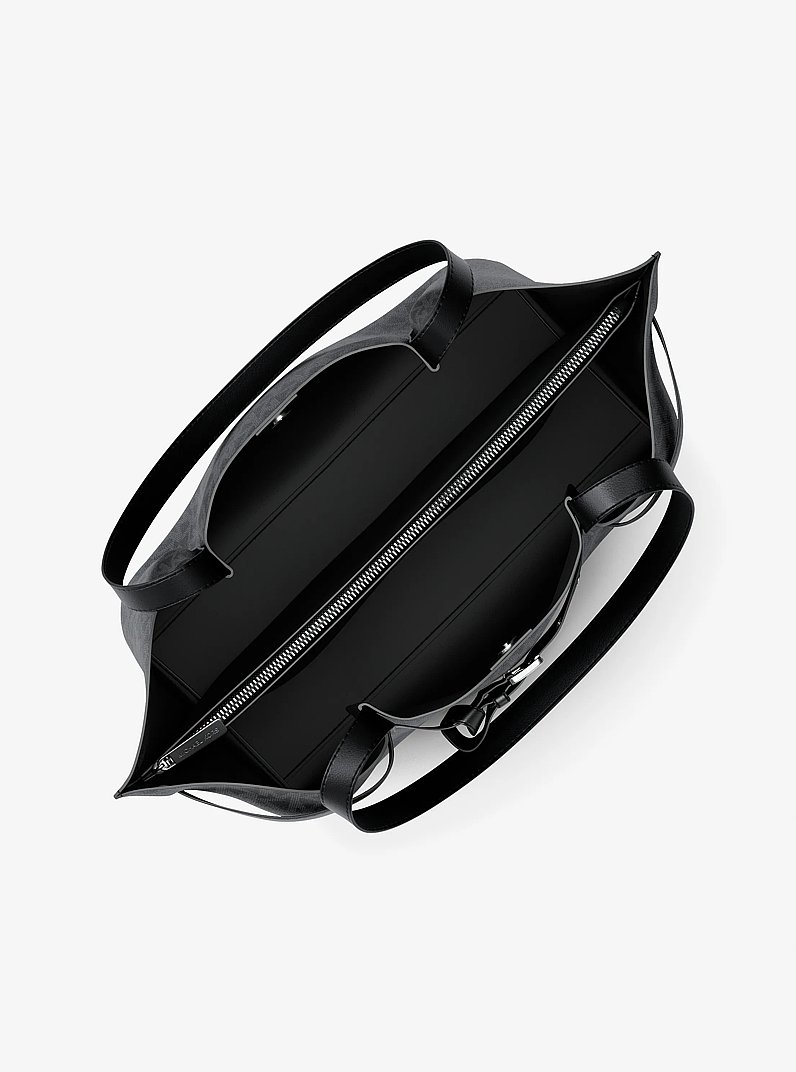 Shopper Emilia Large mit Signature-Logomuster in SCHWARZ | Michael Kors