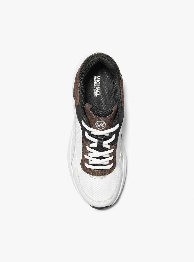 Sami Mixed-Media Trainer in BROWN | Michael Kors