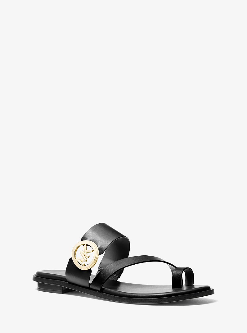 Vera Leather Sandal in BLACK | Michael Kors