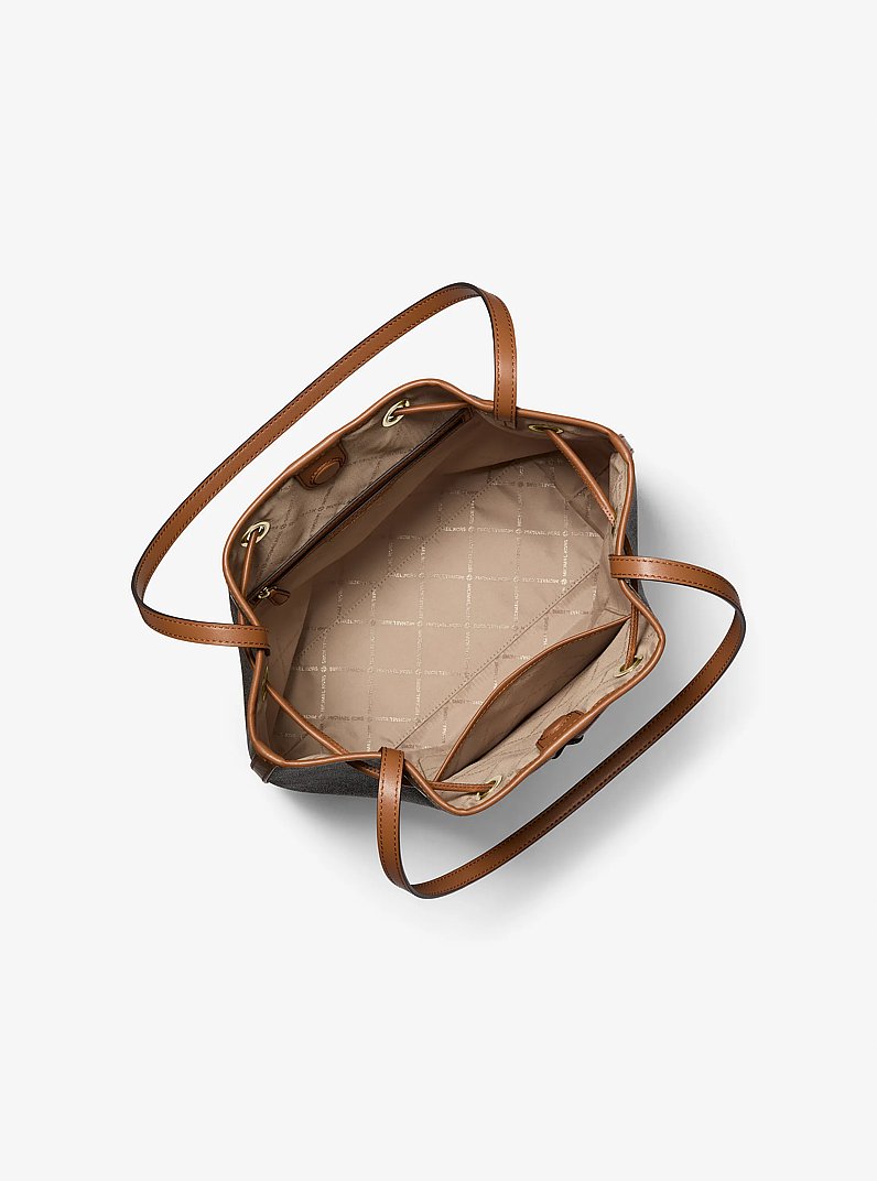 Avery Medium Signature Logo Bucket Messenger Bag in BRN/ACORN | Michael Kors