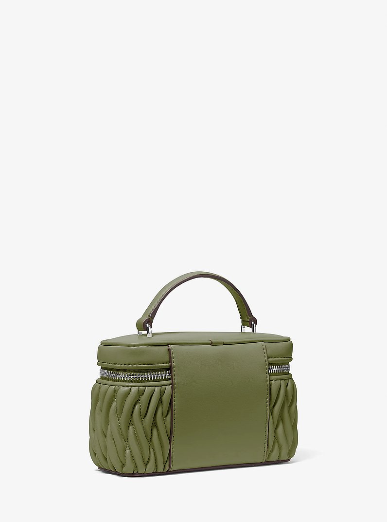 Sac &agrave; bandouli&egrave;re Vivi matelass&eacute; de style trousse de maquillage in VERT OLIVE | Michael Kors