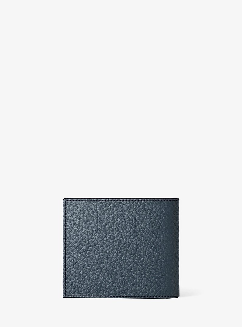 Pebbled Leather Billfold Wallet and Signature Logo Card Case Gift Set in ADMRL/PLBLUE | Michael Kors