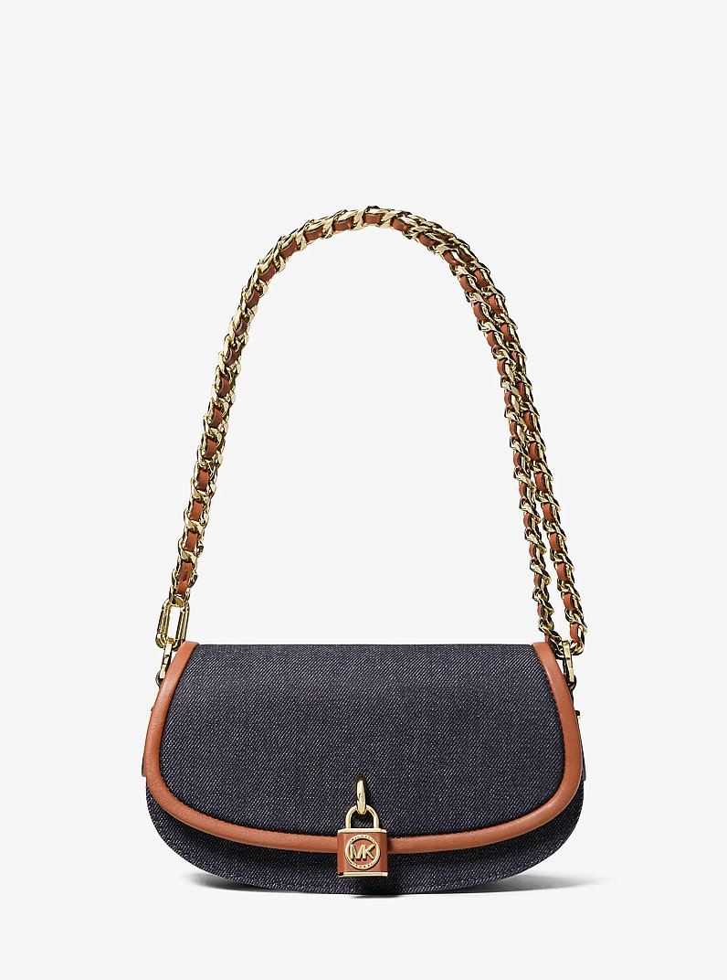 Mila Small Denim Shoulder Bag