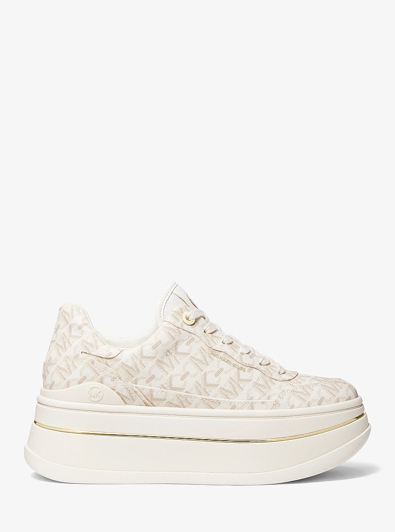 Hayes Empire Signature Logo Platform Sneaker in VANILLA | Michael Kors