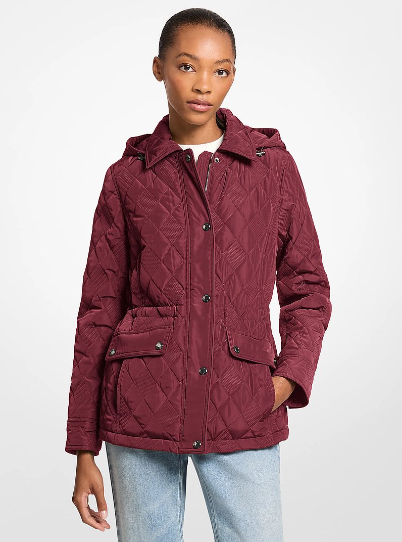 Quilted Jacket in MAROON | Michael Kors