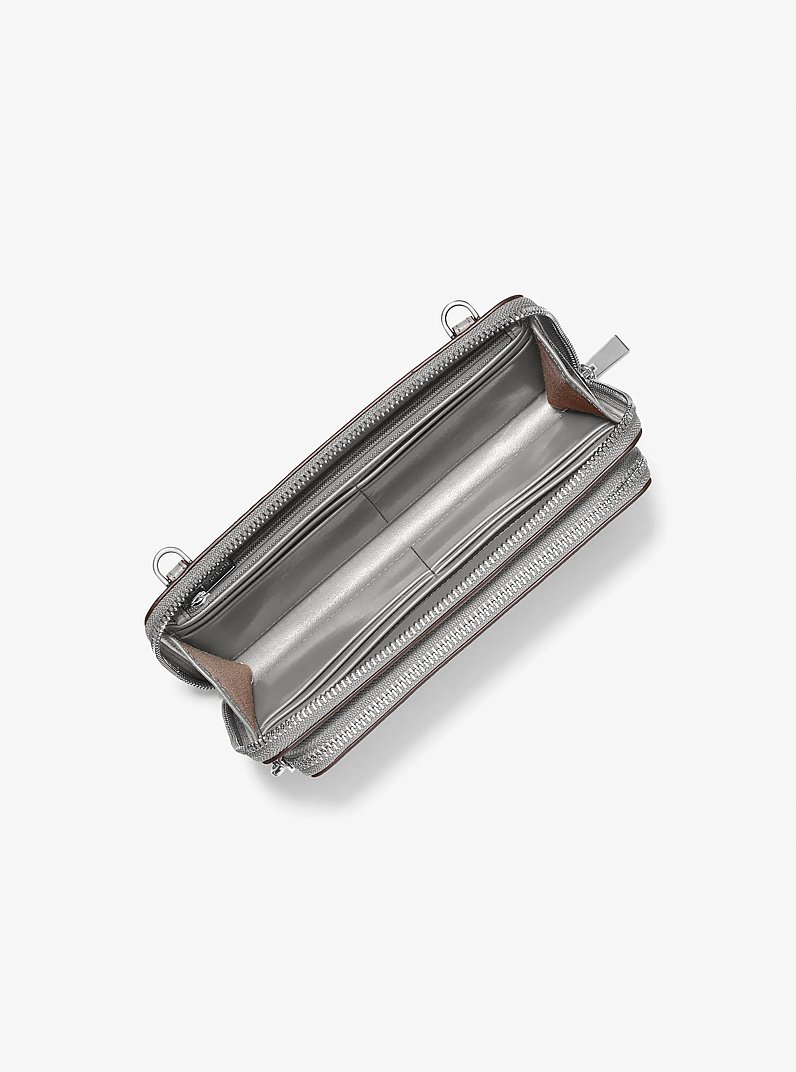 Jet Set Large Pebbled Leather Crossbody Bag in STORM | Michael Kors