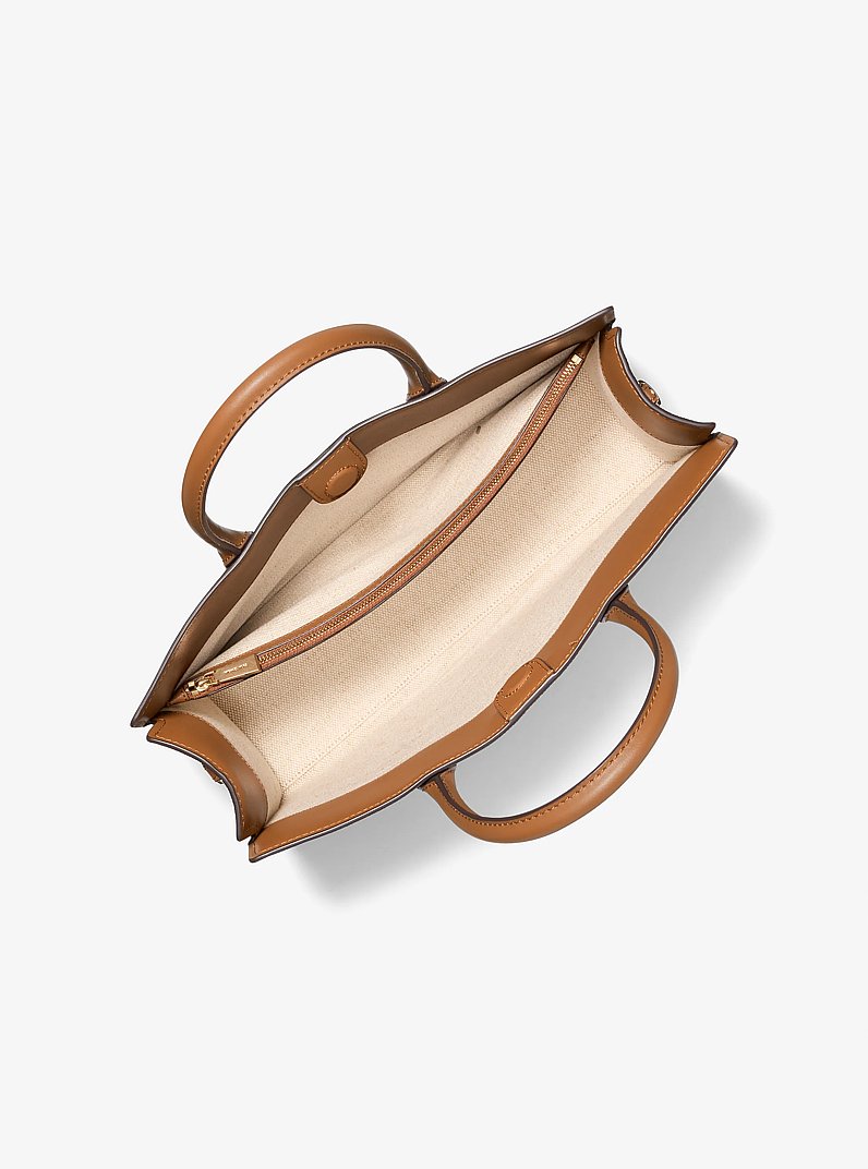 Scarlett Medium Signature Logo Satchel in BRN/ACORN | Michael Kors