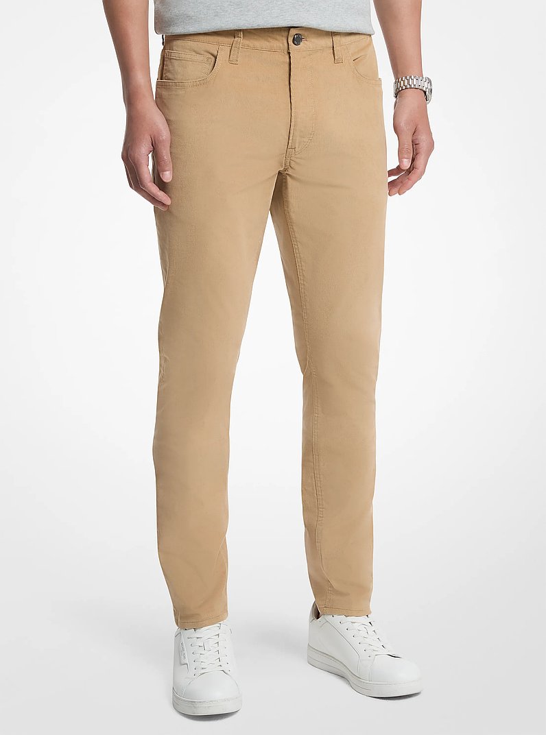 Parker Stretch Cotton Blend Pants in CAMEL | Michael Kors