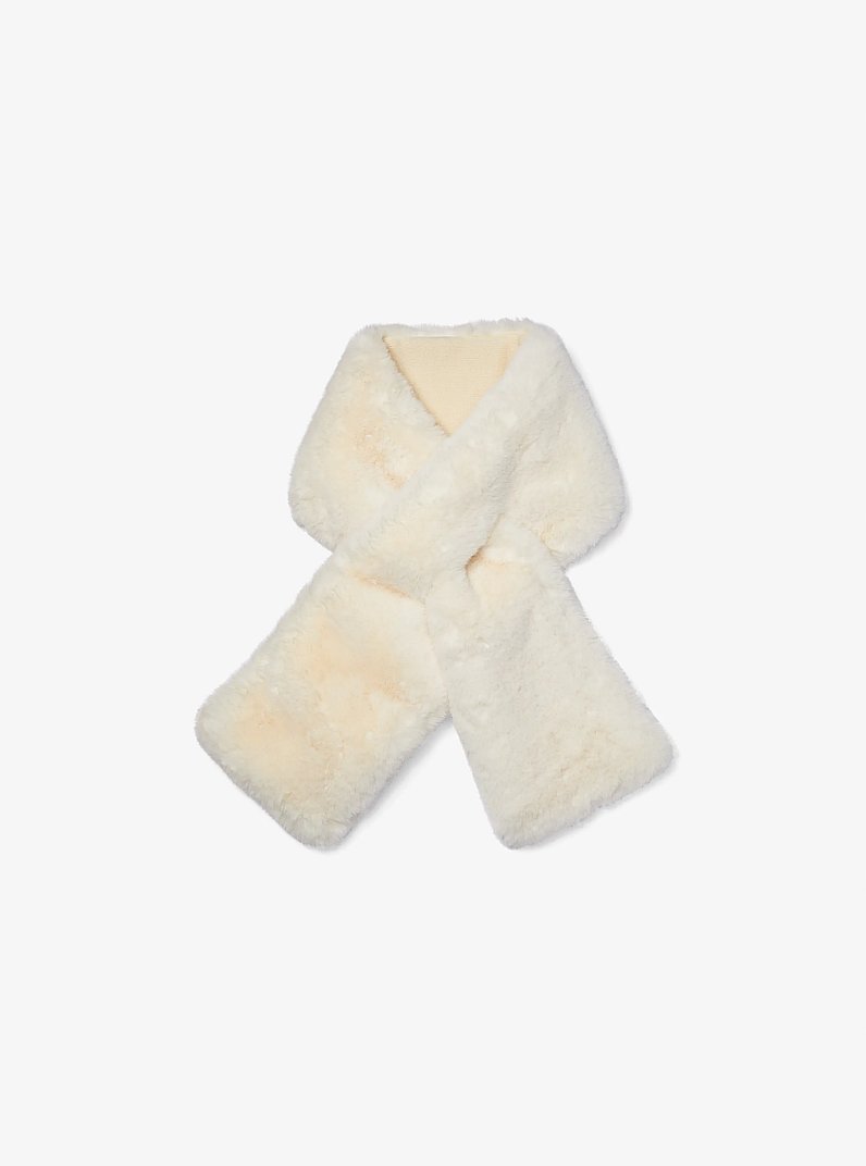 Faux Fur Pull-Through Scarf in BONE | Michael Kors