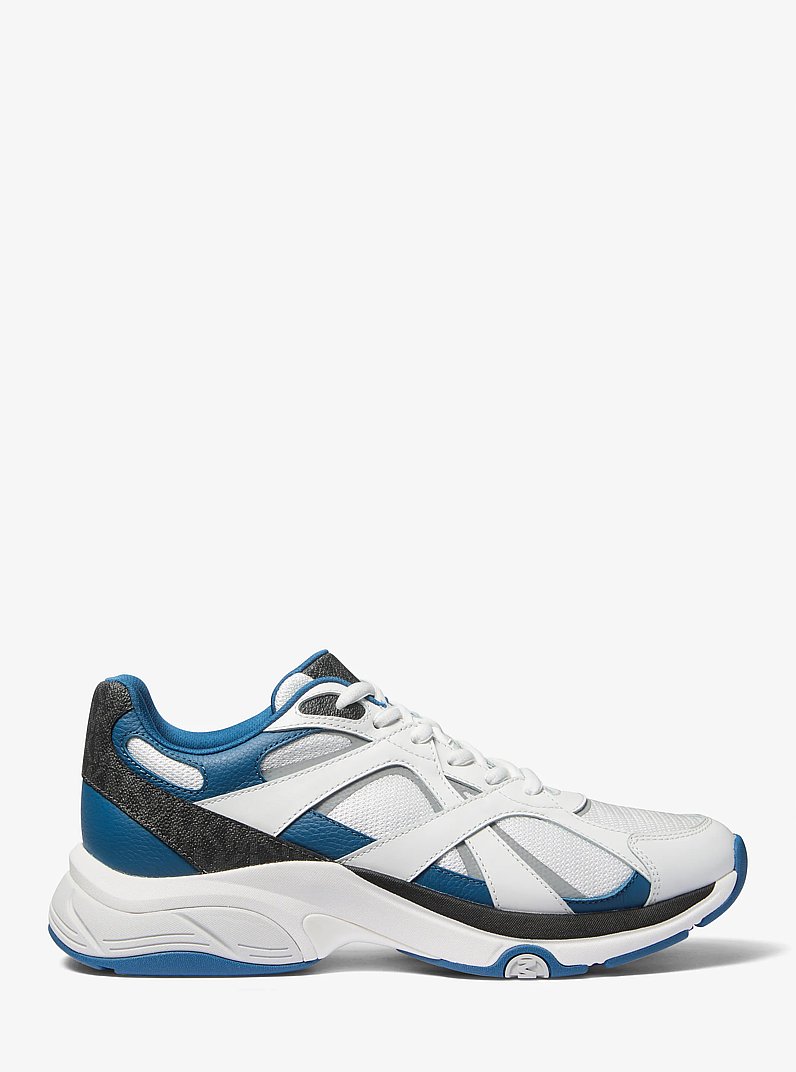 Leo Mixed-Media Trainer in IMPERIAL BLUE | Michael Kors
