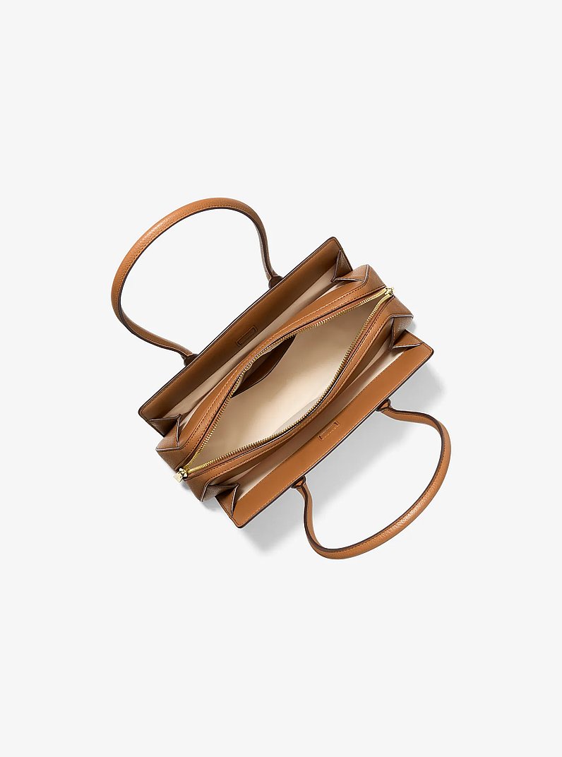 Laila Small Signature Logo Shoulder Bag in VANILLA/ACORN | Michael Kors