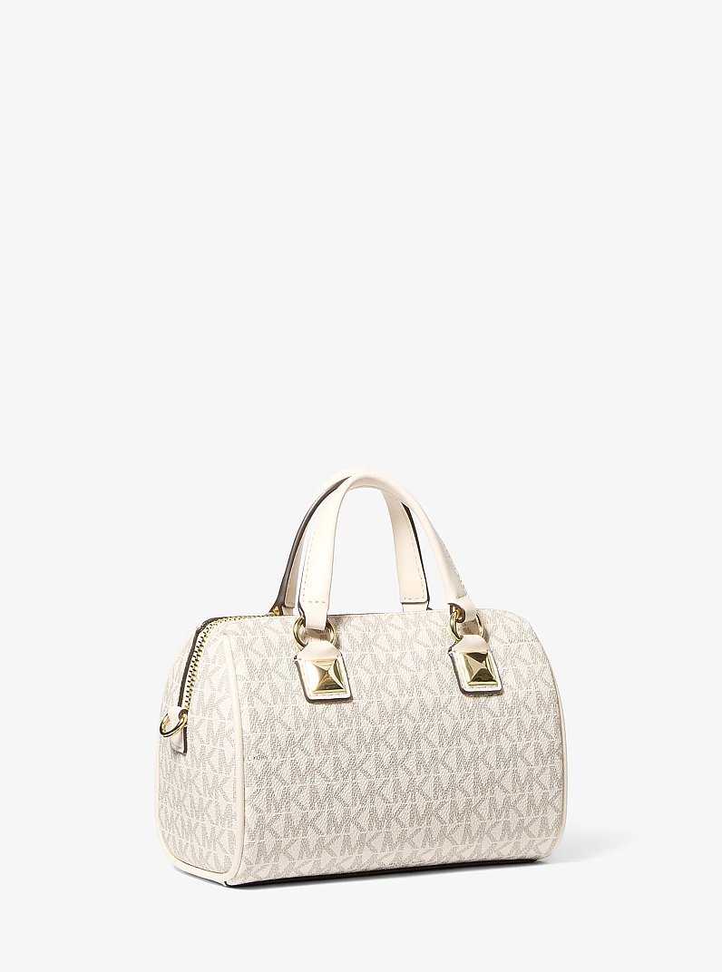 Grayson Small Signature Logo Duffel Crossbody Bag in LT CRM MULTI | Michael Kors