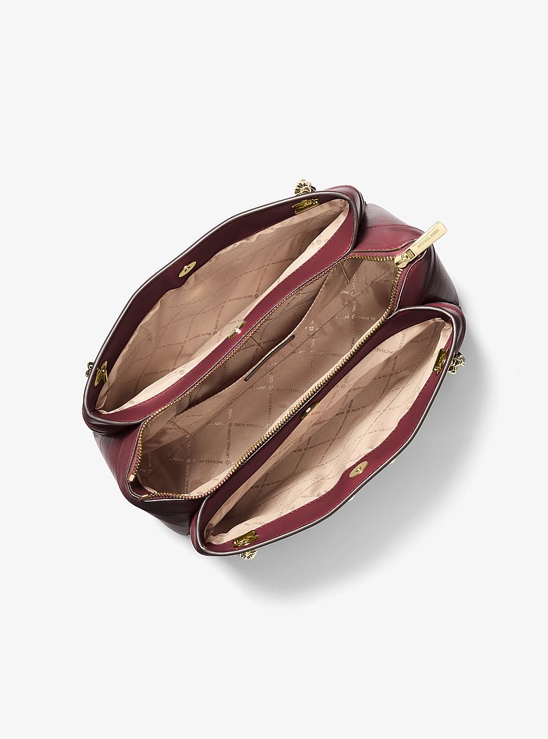 Whitney Medium Quilted Tote Bag in OXBLOOD | Michael Kors