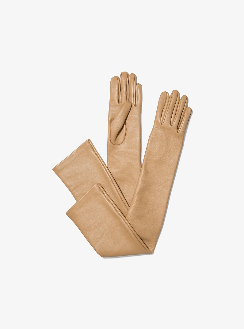 Leather Opera Gloves in FAWN | Michael Kors