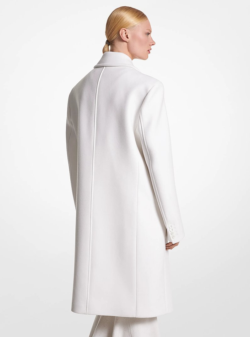 Wool Melton Chesterfield Coat in IVORY | Michael Kors