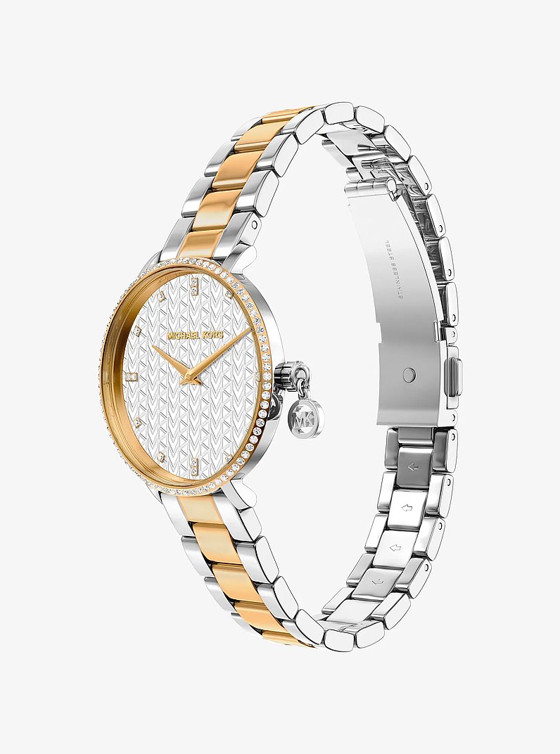 Zweifarbige Mini-Armbanduhr Pyper mit Pav&eacute; in ZWEIFARBIG | Michael Kors