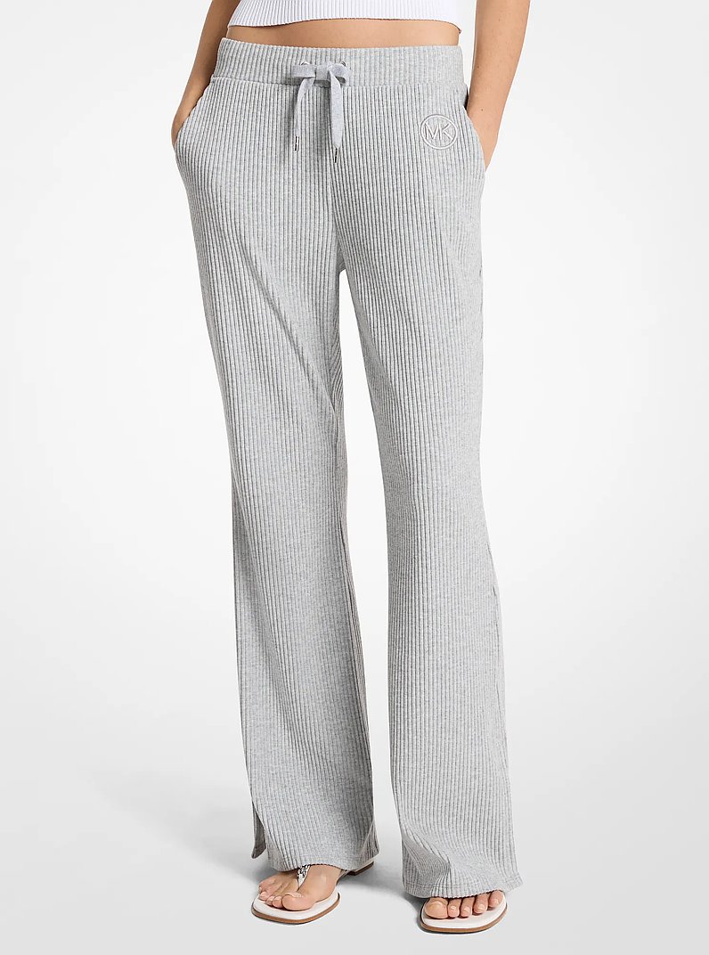 Pantalon en tricot c&ocirc;tel&eacute; in GRIS PERLE | Michael Kors