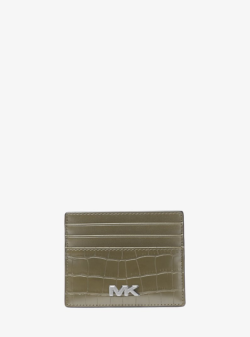 Tarjetero Rivington grande con estampado de piel de cocodrilo in OLIVA | Michael Kors