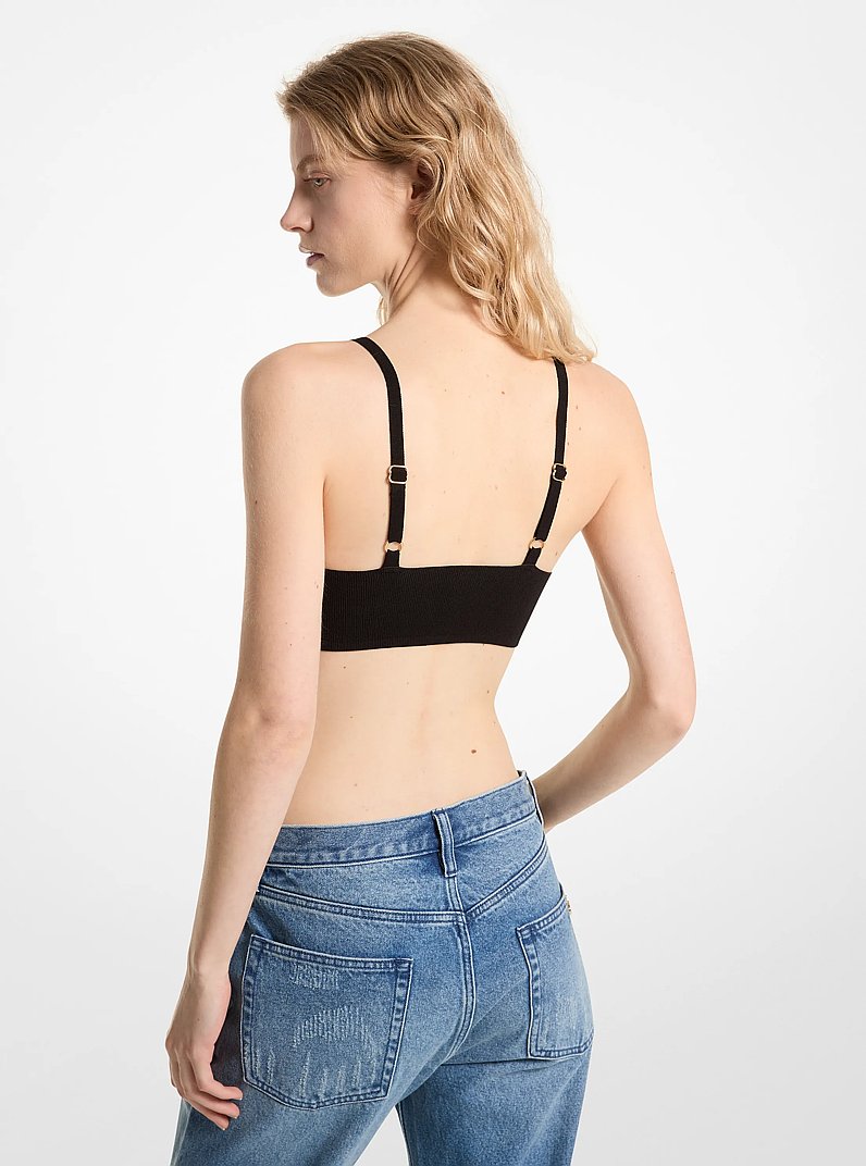Haut de style soutien-gorge en tricot extensible in NOIR | Michael Kors