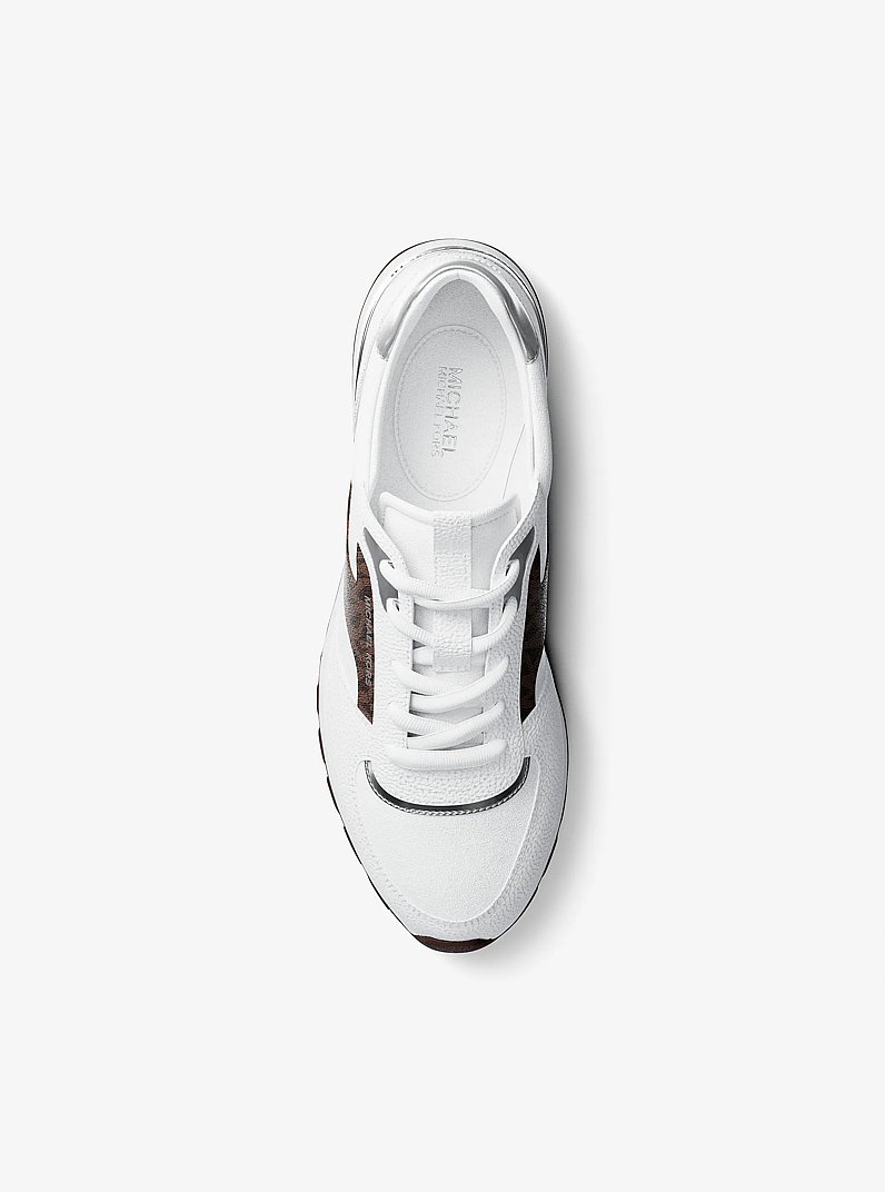 Remy Mixed-Media Trainer in OP WHT/BROWN | Michael Kors