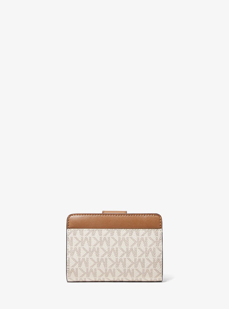 Small Signature Logo Wallet in VANILLA/ACORN | Michael Kors
