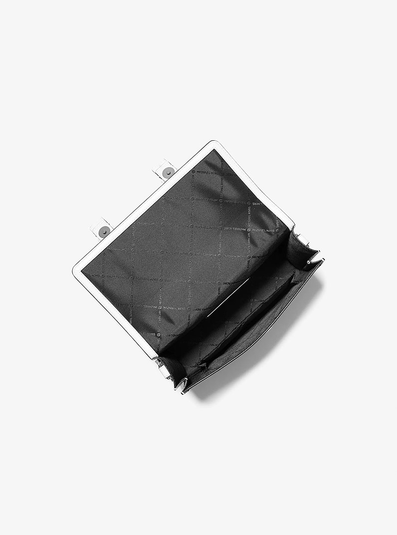 Sac &agrave; bandouli&egrave;re mallette Cooper &agrave; ornements et &agrave; logo Signature in BLANC &Eacute;CLATANT | Michael Kors