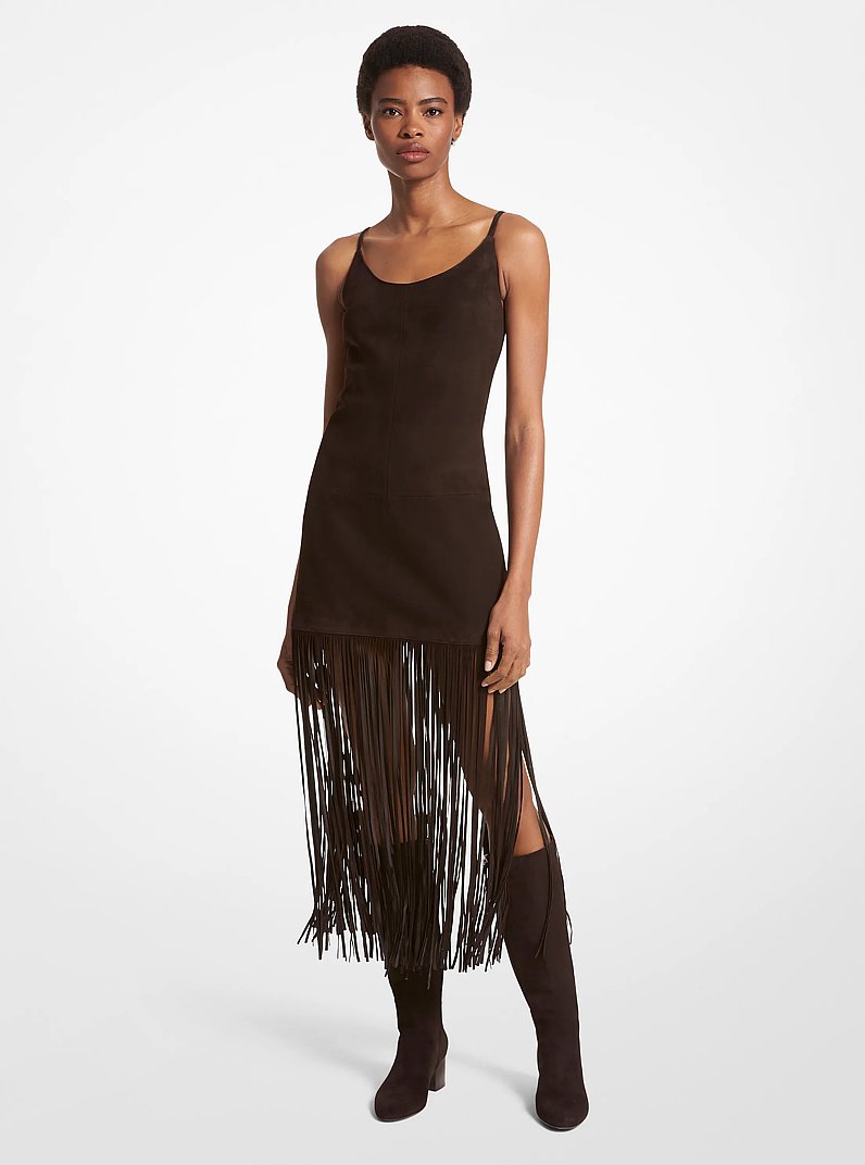 Fringed Suede Tank Dress
