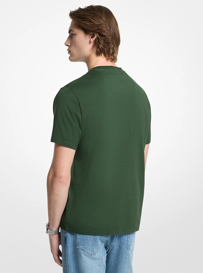 T-shirt en coton &agrave; logo in VERT MOUSSE FONC&Eacute; | Michael Kors