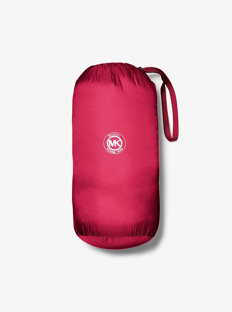 Chevron Logo Print Quilted Nylon Reversible  Jacket in DARKRASPBERRY | Michael Kors